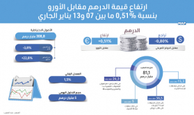 ارتفاع قيمة الدرهم مقابل الأورو بنسبة 0,51 في المائة ما بين 07 و13 يناير الجاري