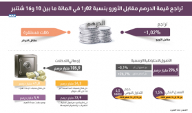 تراجع قيمة الدرهم مقابل الأورو بنسبة 02ر1 في المائة ما بين 10 و16 شتنبر