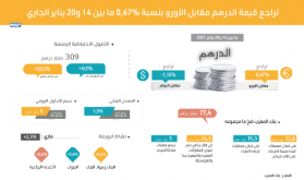 تراجع قيمة الدرهم مقابل الأورو بنسبة 0,67 في المائة ما بين 14 و20 يناير الجاري