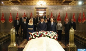 President Macron, His Spouse Visit Mohammed V Mausoleum