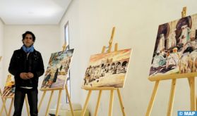 Errachidia: Rachid Adidou expose ses toiles chargées d'art et d’histoire amazighe