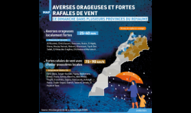 Averses orageuses et fortes rafales de vent ce dimanche dans plusieurs provinces du Royaume (Bulletin d’alerte)