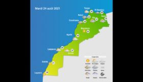 Prévisions météorologiques pour le mardi 24 août 2021