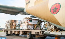 Aide humanitaire aux populations palestiniennes : Départ de deux avions militaires de la base aérienne de Kénitra en direction de l'aéroport d’El Arich, en Egypte