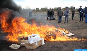 Agadir : Destruction d'une grande quantité de drogues et de cigarettes de contrebande